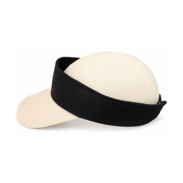 Cream Cap with Black Band and Tan Brim