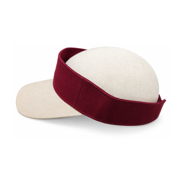 Burgundy Band Cream Cap