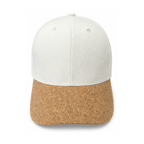 White Cap with Cork Brim