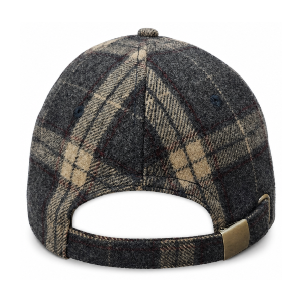 Gray Plaid Wool Cap