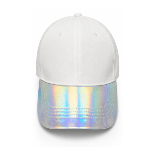White Cap with Holographic Brim