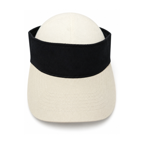 Cream Cap with Black Band and Tan Brim