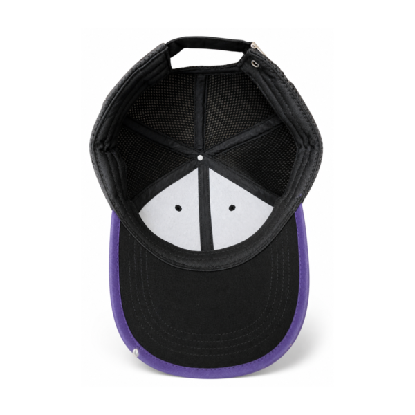 Black Mesh Cap with Purple Trim