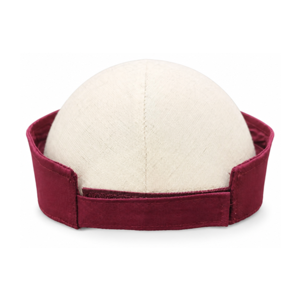 Burgundy Band Cream Cap