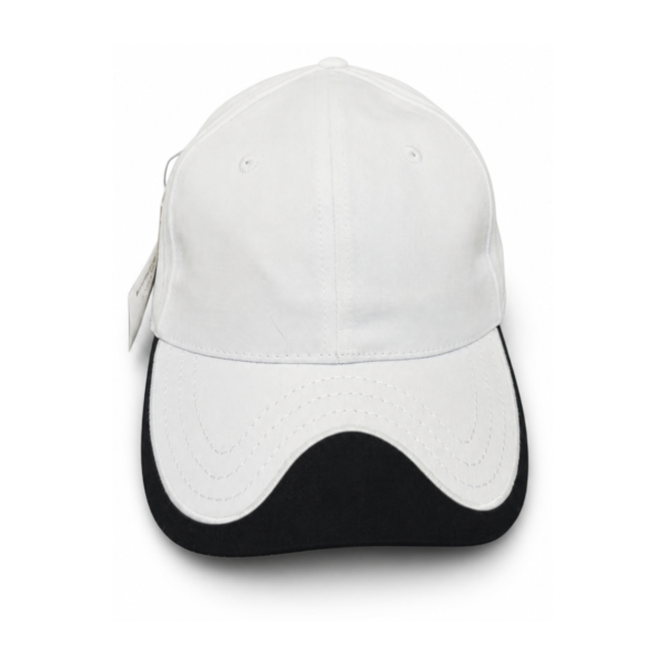 White Cap with Black Brim