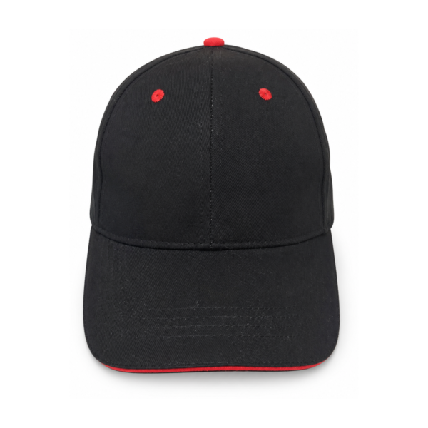 Black Cap with Red Trim