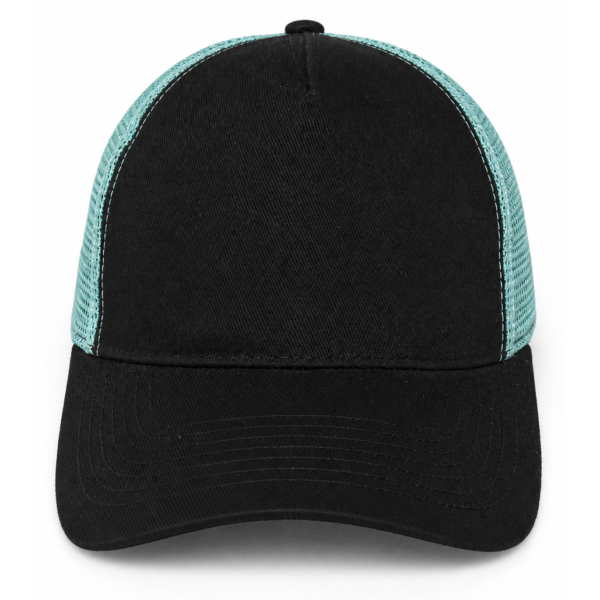 Black and Cyan Mesh Trucker Cap