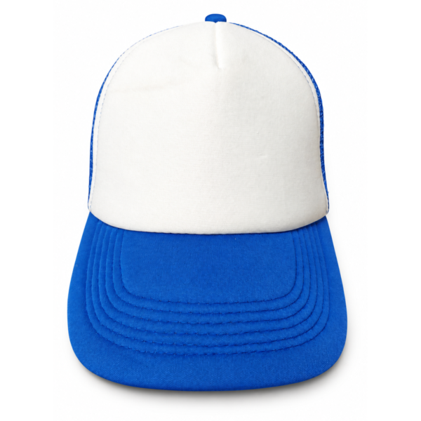 White and Blue Mesh Trucker Cap