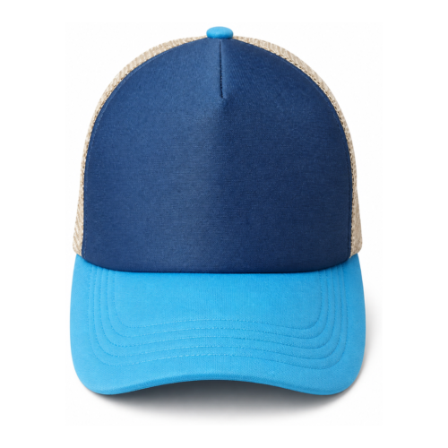 CAP-2026-075-cotton-baseball-cap-hat-front Cotton Baseball Cap – Two-Tone Blue-Cyan