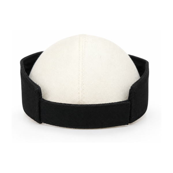 Cream Cap with Black Band and Tan Brim