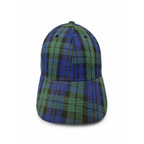 Green-Blue Plaid Cap