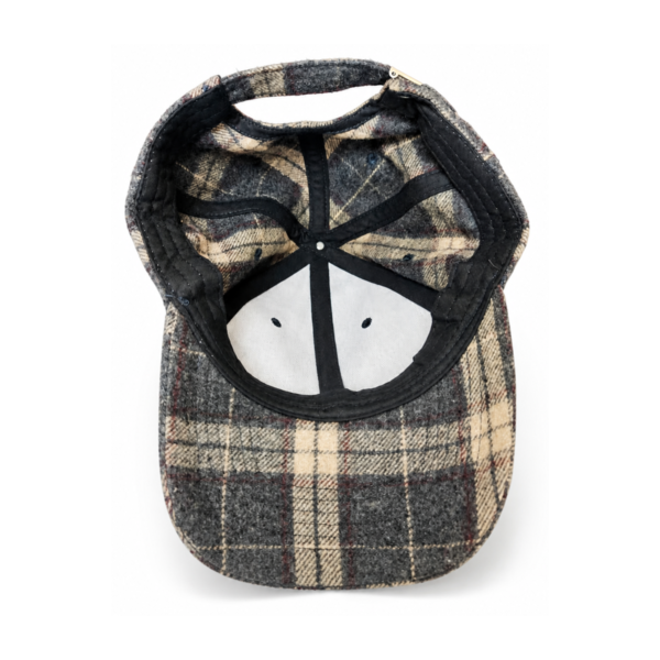 Gray Plaid Wool Cap