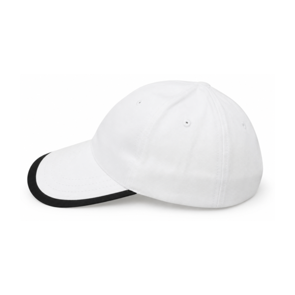 White Cap with Black Brim