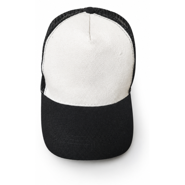 White and Black Mesh Trucker Cap