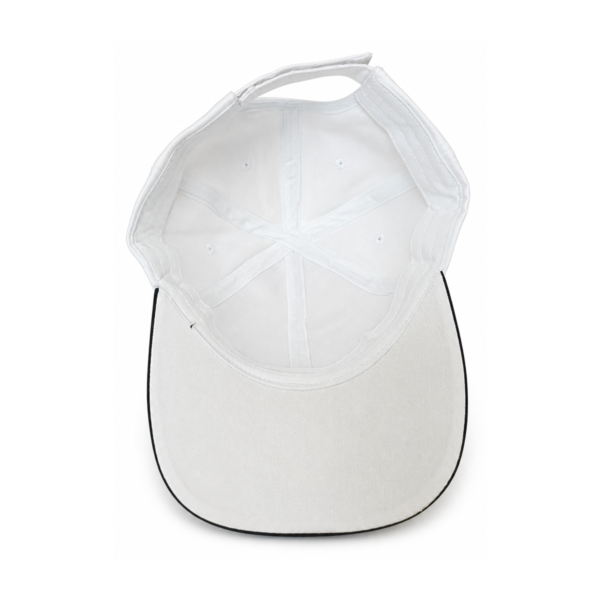 White Cap with Black Brim
